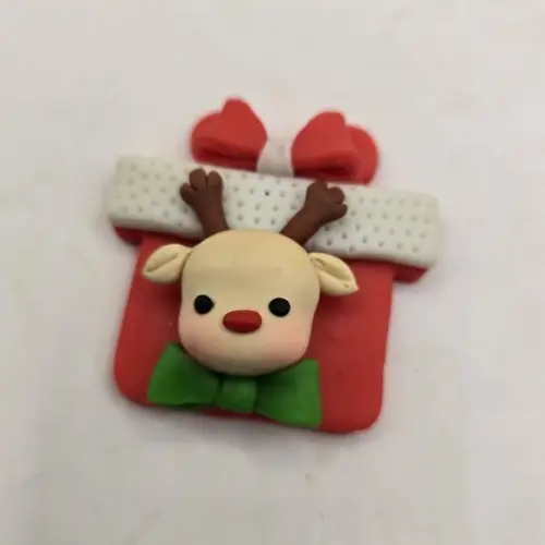 Lembrancinhas Enfeite Caixa de Natal Rena em Biscuit
