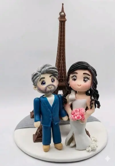Noivos em Biscuit Personalizado Casal Abraçadinho