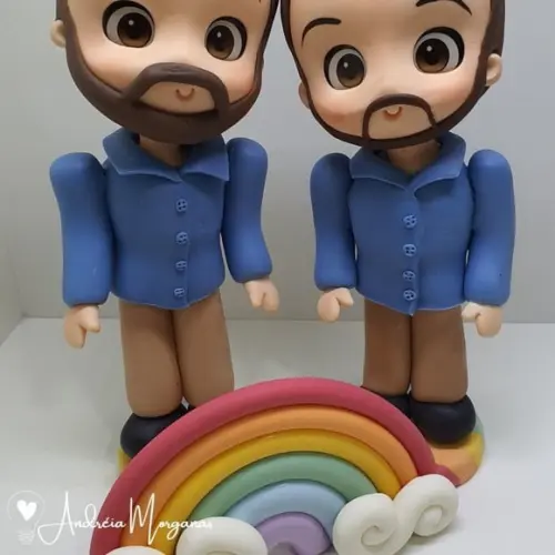 Noivos em Biscuit Personalizado Lgbt