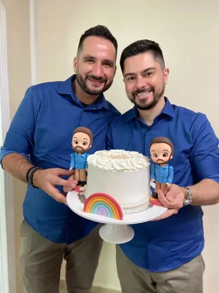 Noivos em Biscuit Personalizado Lgbt