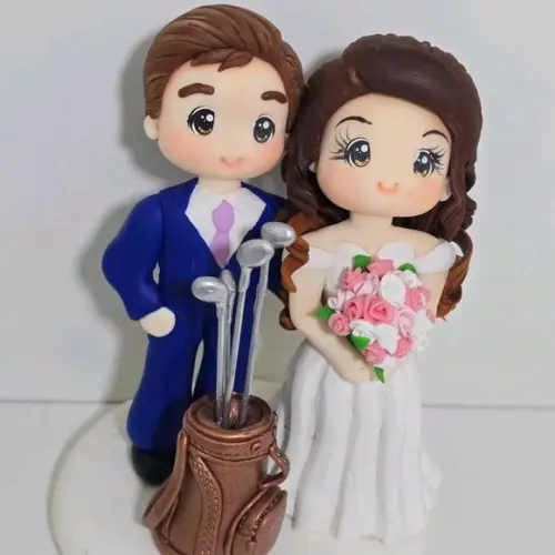 Noivos em Biscuit Personalizado Golf