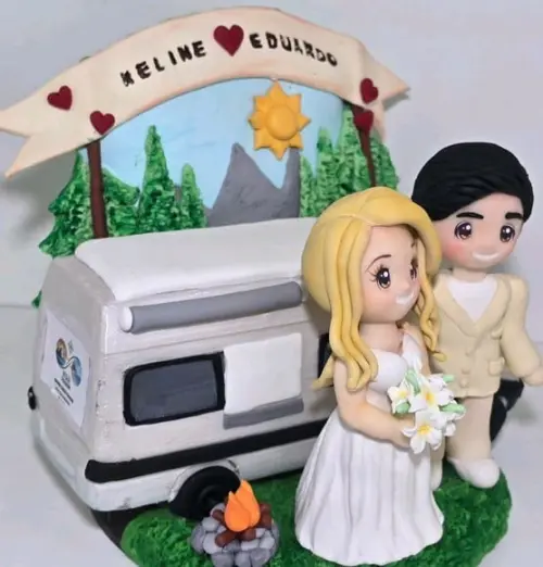 Noivos em Biscuit Personalizado Viajantes