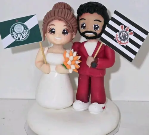 Noivos em Biscuit Personalizado Torcedores