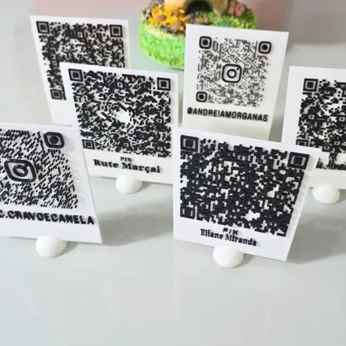 Placa Qr Code Pix e Instagram 3d Personalizada Pro Seu Negíc