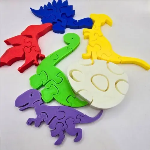 Quebra-cabeça Dinossauro 3d Jogo Pedagógico Cores e Formas