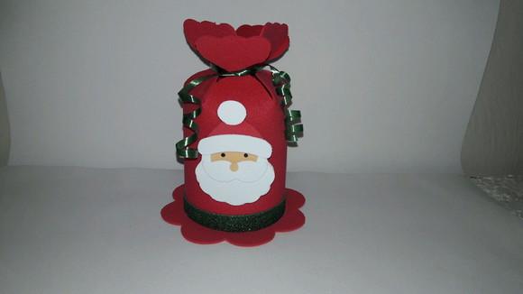 Porta Mini Panetone, Saquinho Surpresa Papai Noel