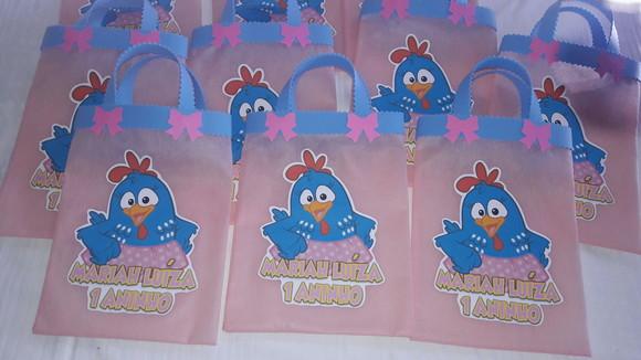 Sacolinha Galinha Pintadinha Rosa