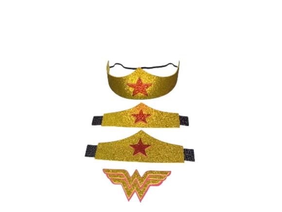 Tiara e Bracelete Mulher Maravilha