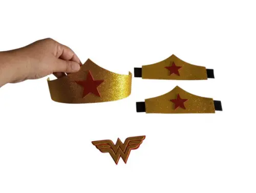 Tiara e Bracelete Mulher Maravilha
