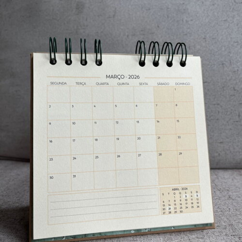 Calendario de Mesa Quadrado 2027 (a partir de outubro)