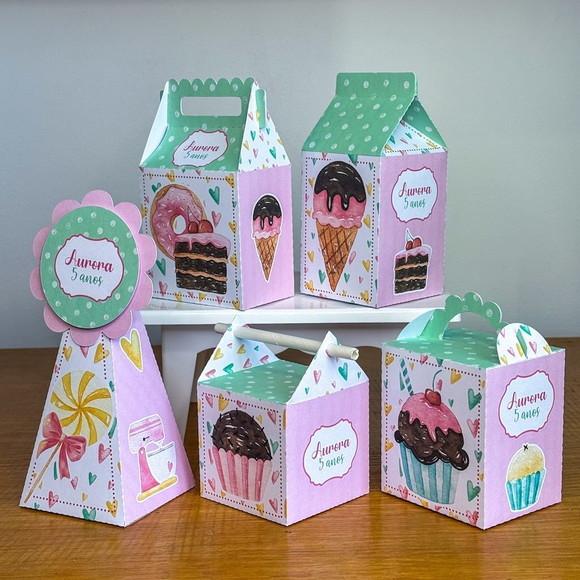 30 Itens Kit de Caixinhas Personalizadas Doces 2 Festas