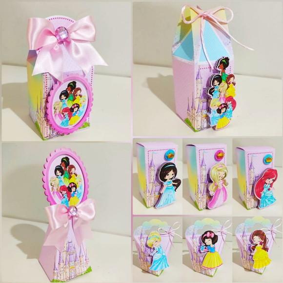 35 Itens Personalizados Caixinhas Princesas Baby