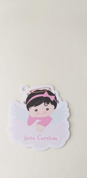 50 Tags de Agradecimento Anjinha Batizado Menina