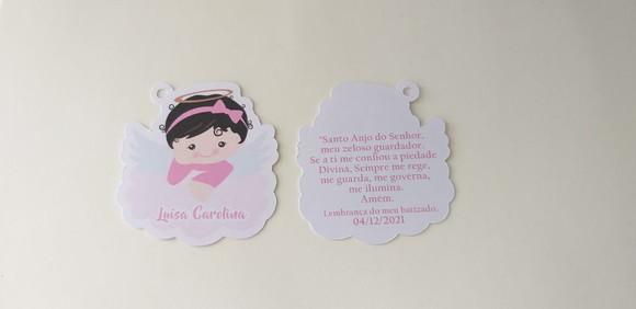 50 Tags de Agradecimento Anjinha Batizado Menina