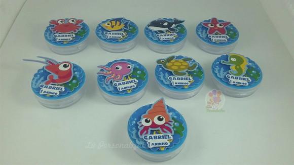 Apiques p/ Latinhas Personalizadas Fundo do Mar 3d 30 Unids