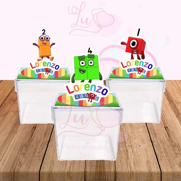 Apliques 3d para Caixa Acrílica Numberblocks-30 Unidades