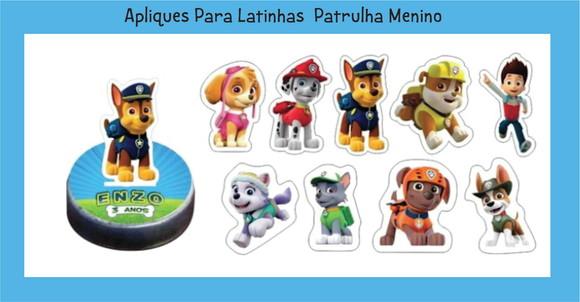 Apliques para Latinhas Patrulha Menino