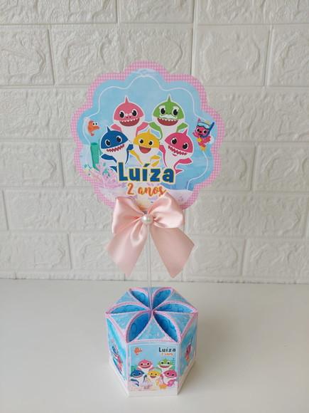 Centro de Mesa Baby Shark Rosa