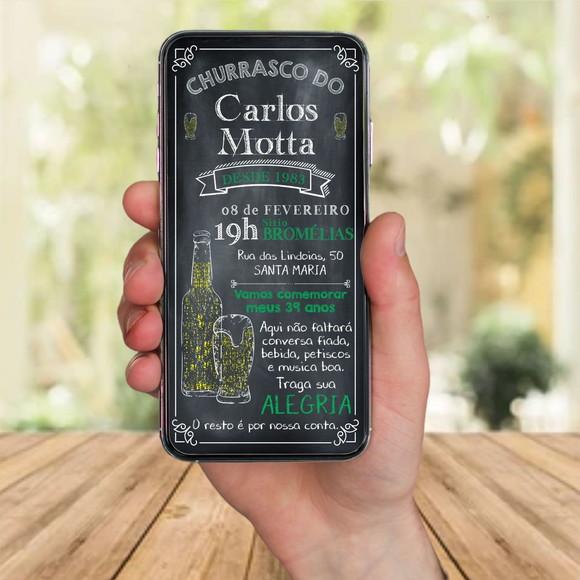Convite Digital Chalkboard Quadro de Giz