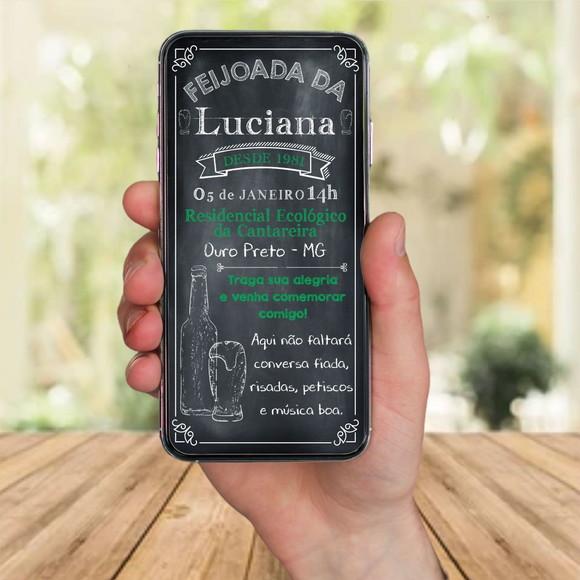 Convite Digital Chalkboard Quadro de Giz