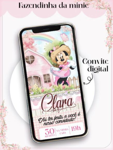 Convite Digital Fazendinha da Minnie