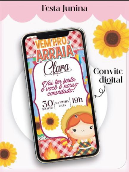Convite Digital Festa Junina Menina