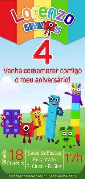 Convite Digital Numberblocks