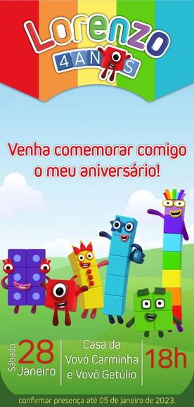 Convite Digital Numberblocks