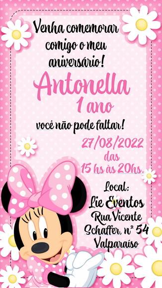 Convite Digital Minnie Rosa