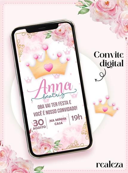 Convite Digital Realeza Menina