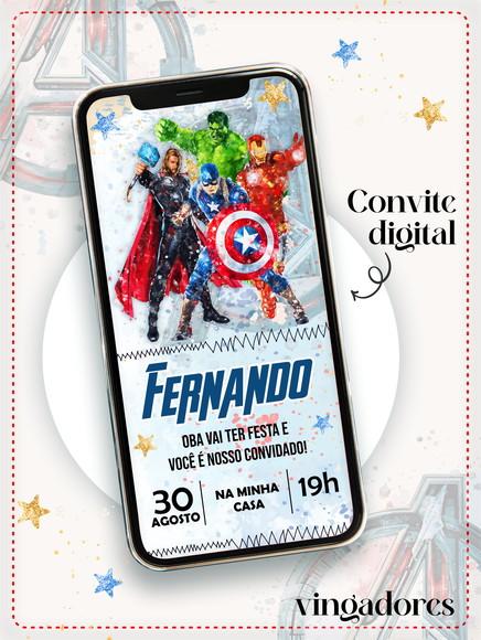 Convite Digital Vingadores
