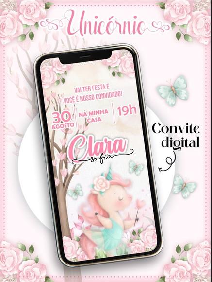 Convite Digital Unicornio