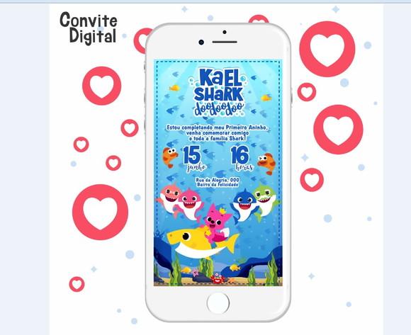 Convite Virtual Baby Shark