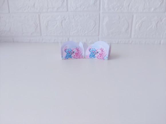 Forminhas para Doces Stitch e Angel Festa Infantil 50 Unids