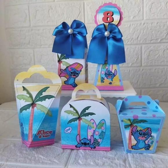 Kit Festa 20 Lembrancinhas Caixinhas Stitch