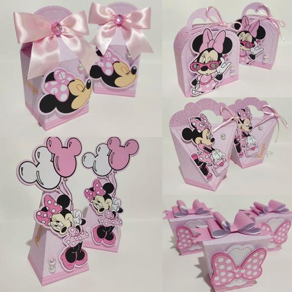Kit Festa 30 Lembrancinhas Personalizadas Minnie Rosa