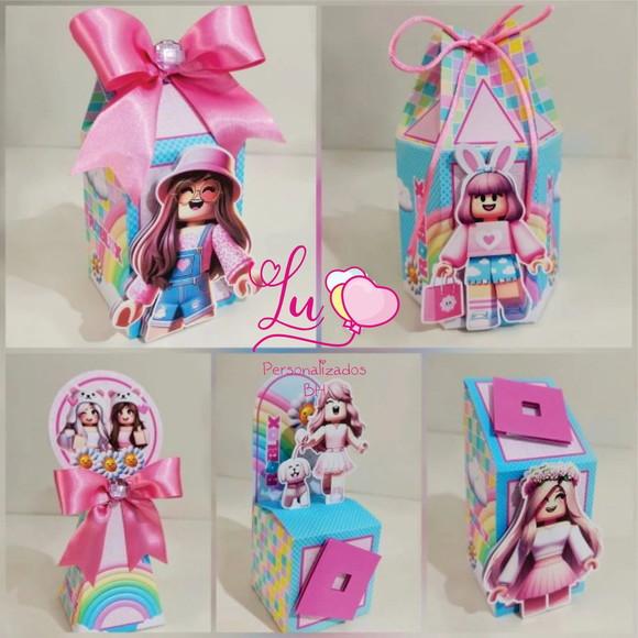 Kit Festa 45 Lembrancinhas Caixinhas Roblox Menina 1-3d