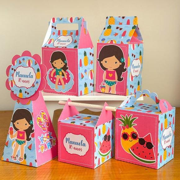 Kit Festa 40 Lembrancinhas Personalizado Pool Party Menina 2