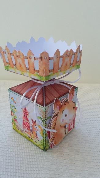 Kit Festa Infantil Caixinhas Fazendinha Aquarela-50 Peças