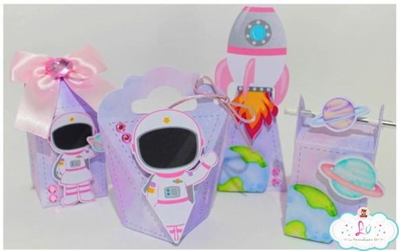 Kit Festa Lembrancinhas Astronauta Menina- 15 Itens
