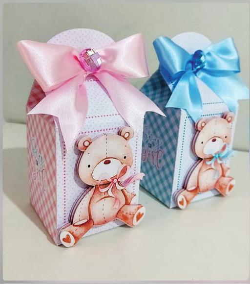Kit Festa Lembrancinhas Azul e Rosa Chá Revelação 15 Peças