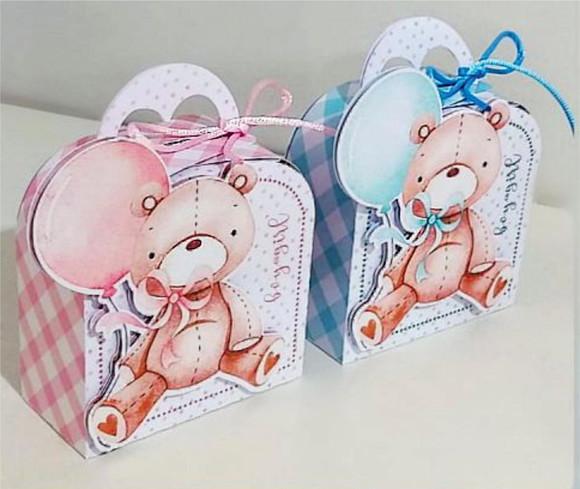 Kit Festa Lembrancinhas Azul e Rosa Chá Revelação 35 Peças