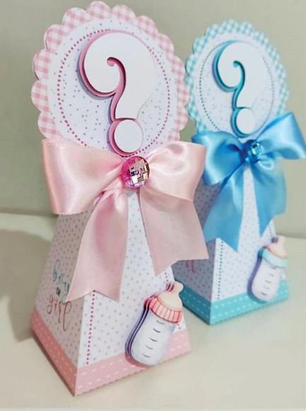 Kit Festa Lembrancinhas Azul e Rosa Chá Revelação 45 Peças