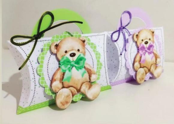 Kit Festa Lembrancinhas Lilás e Verde Chá Revelação 15 Peças