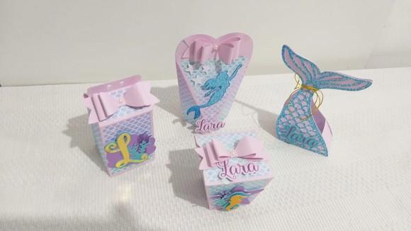 Kit Festa Lembrancinhas Personalizadas Sereia Luxo Rosa 3d