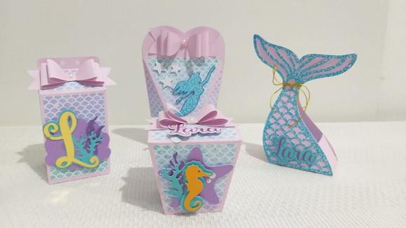 Kit Festa Lembrancinhas Personalizadas Sereia Luxo Rosa 3d