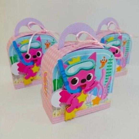 Kit Festa Personalizada Baby Shark Menina 2- 20 Peças