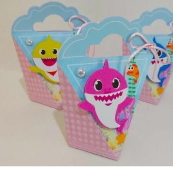 Kit Festa Personalizada Baby Shark Menina 2- 25 Peças