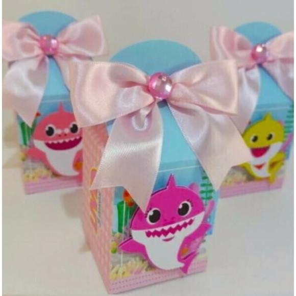 Kit Festa Personalizada Baby Shark Menina 2- 45 Peças