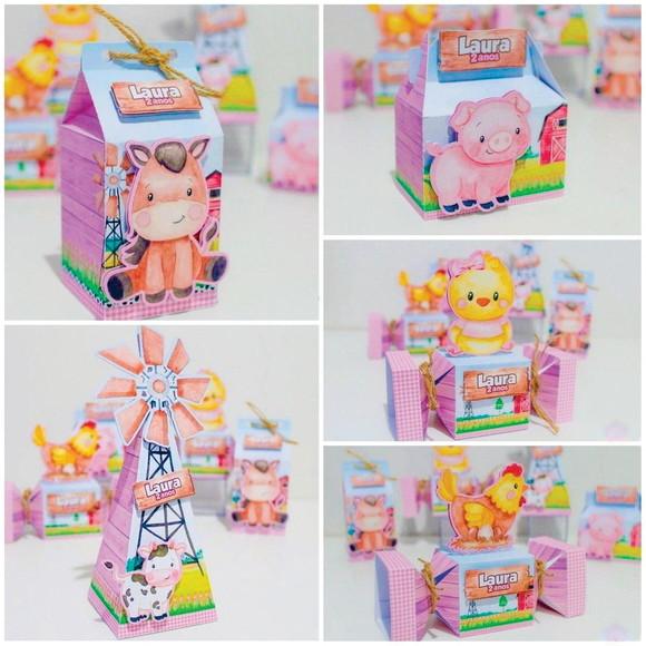 Kit Festa Personalizada Fazendinha Menina 4- 25 Itens